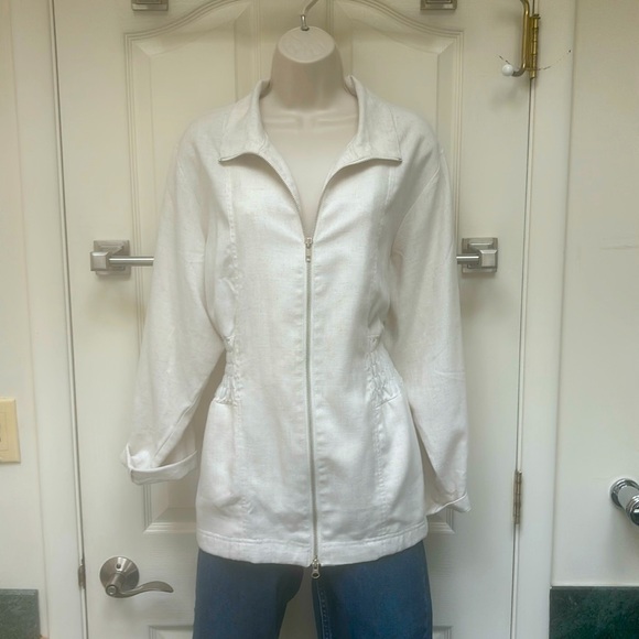 Travel Smith linen jacket with zipper and elastic band - Picture 1 of 6